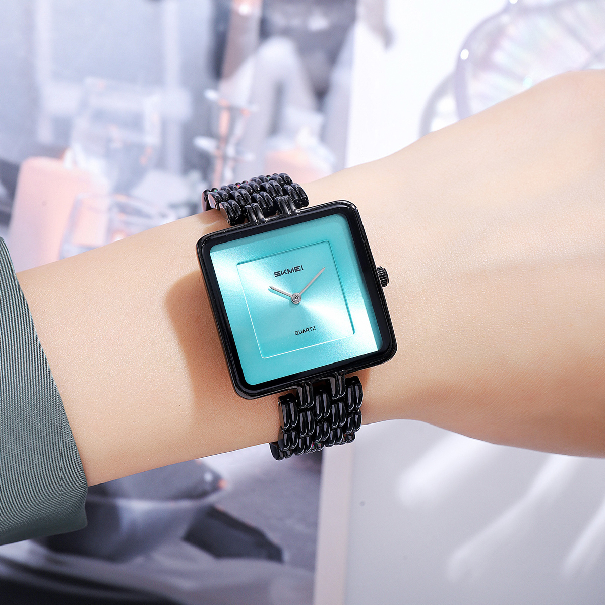 Skmei 2372 Luxury Lady Quartz Watch Customized logo Wholesale Stainless Steel Strap