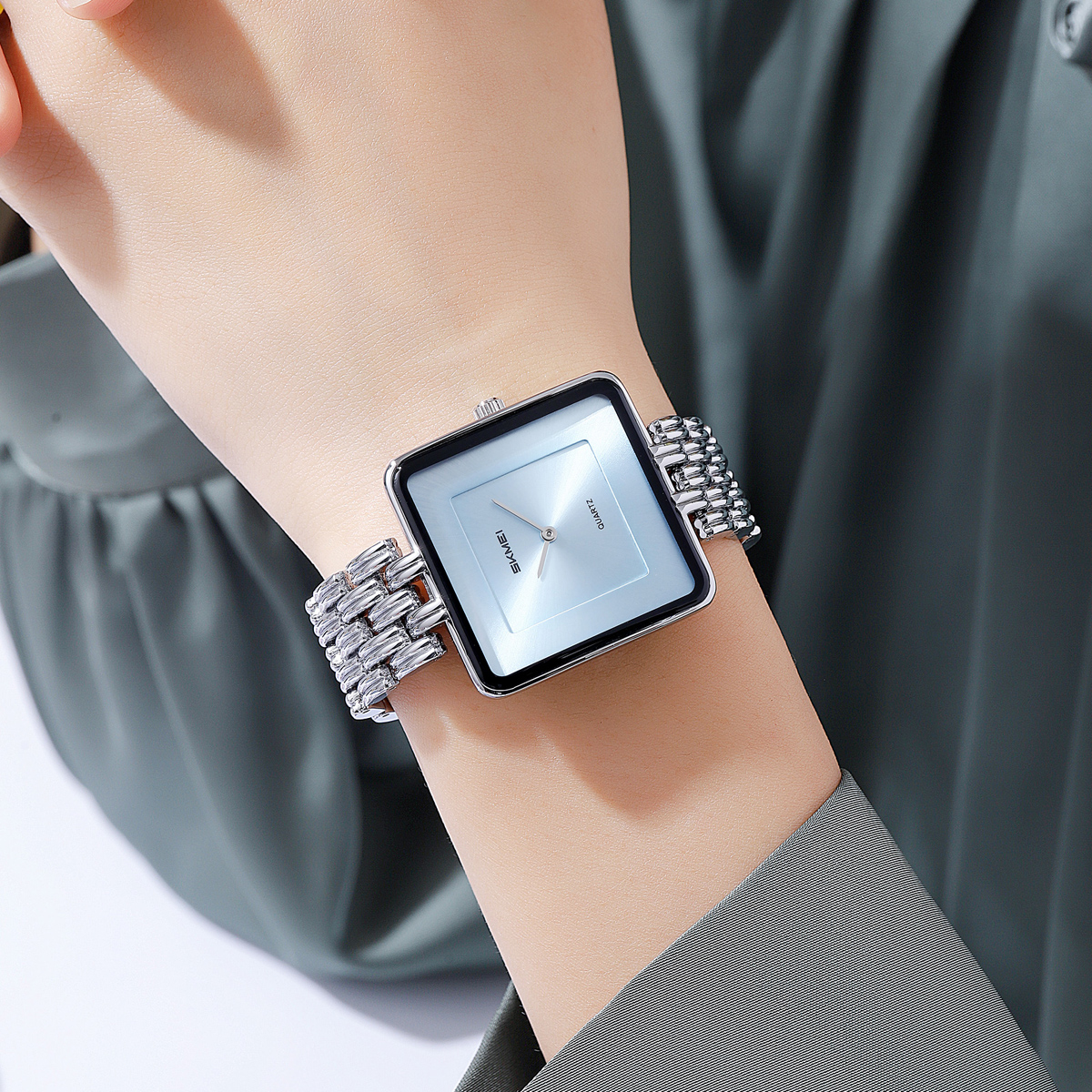 Skmei 2372 Luxury Lady Quartz Watch Customized logo Wholesale Stainless Steel Strap