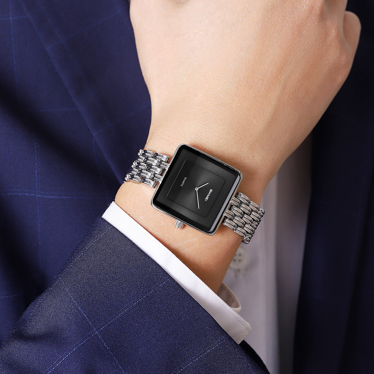 Skmei 2372 Luxury Lady Quartz Watch Customized logo Wholesale Stainless Steel Strap