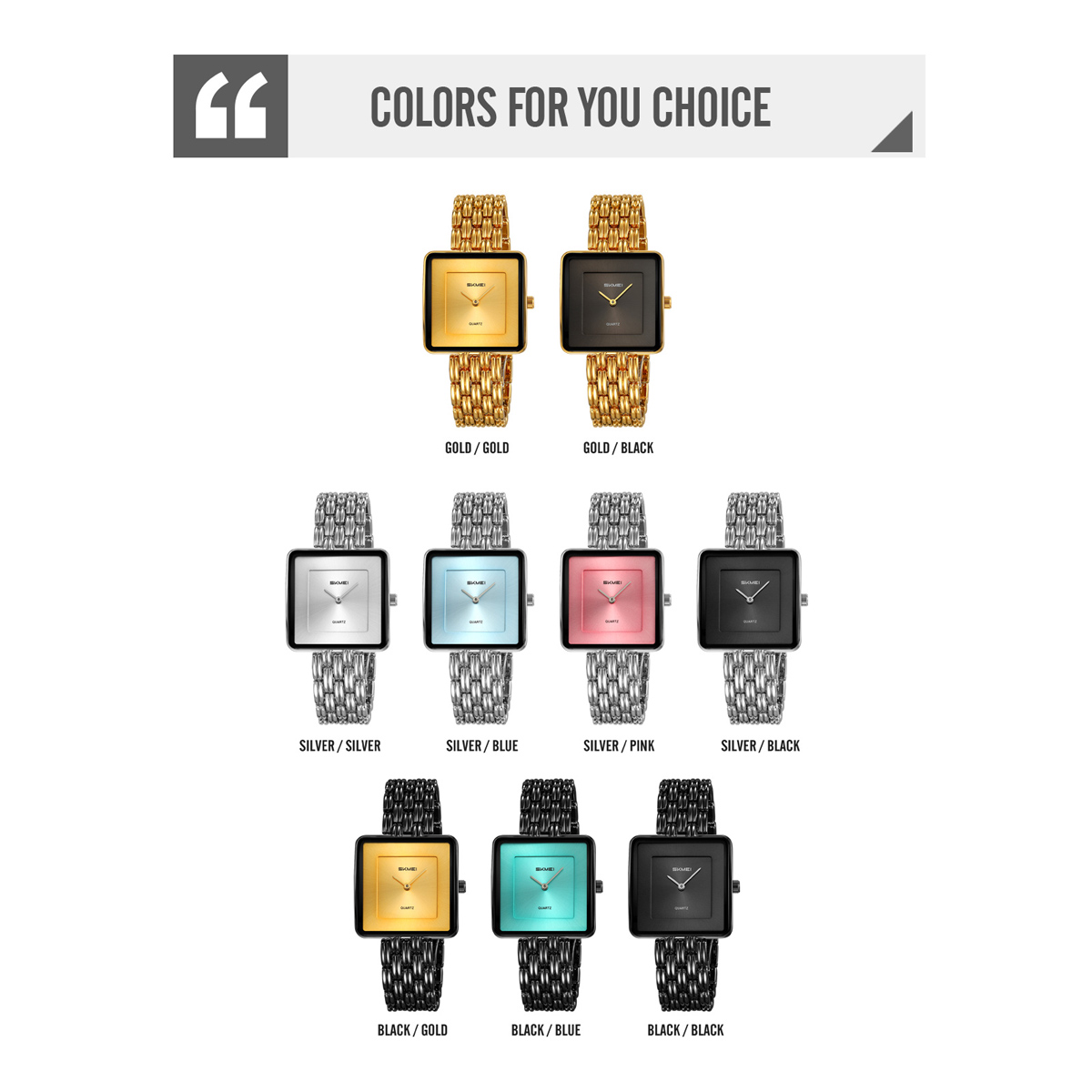 Skmei 2372 Luxury Lady Quartz Watch Customized logo Wholesale Stainless Steel Strap