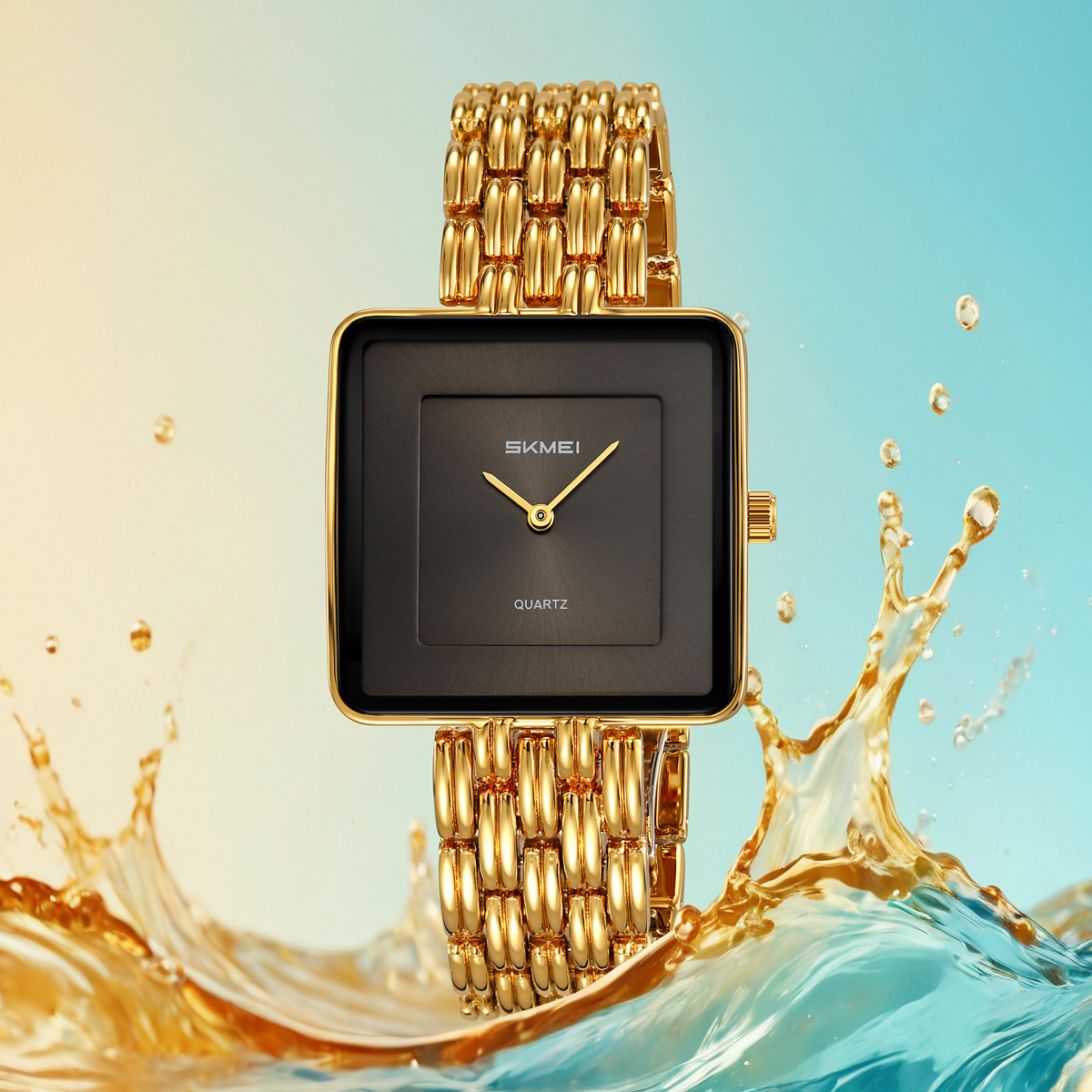 Skmei 2372 Luxury Lady Quartz Watch Customized logo Wholesale Stainless Steel Strap