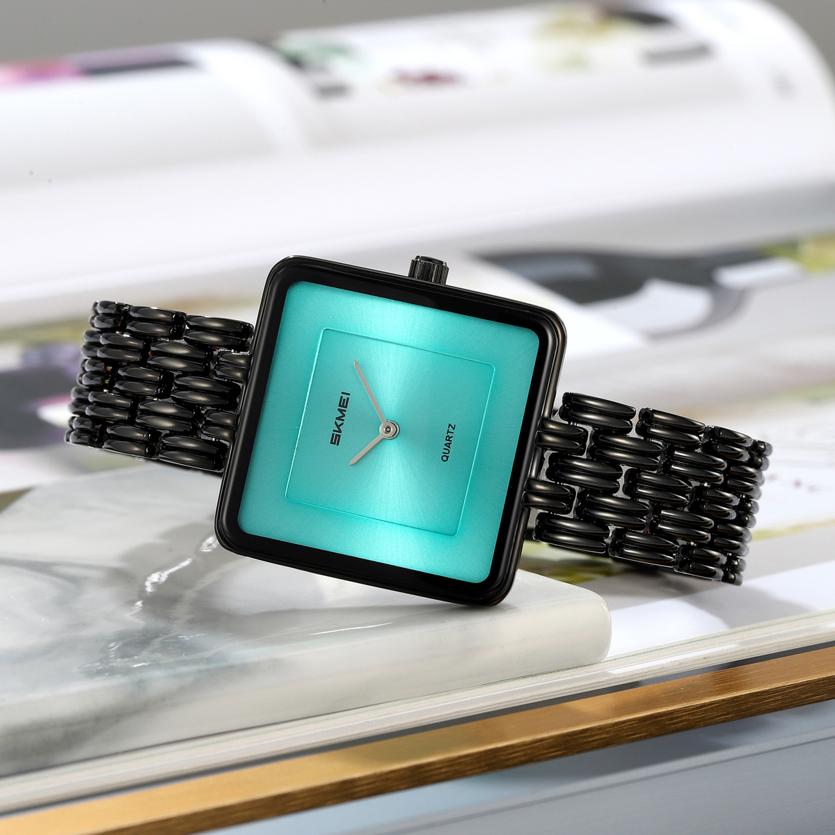 Skmei 2372 Luxury Lady Quartz Watch Customized logo Wholesale Stainless Steel Strap