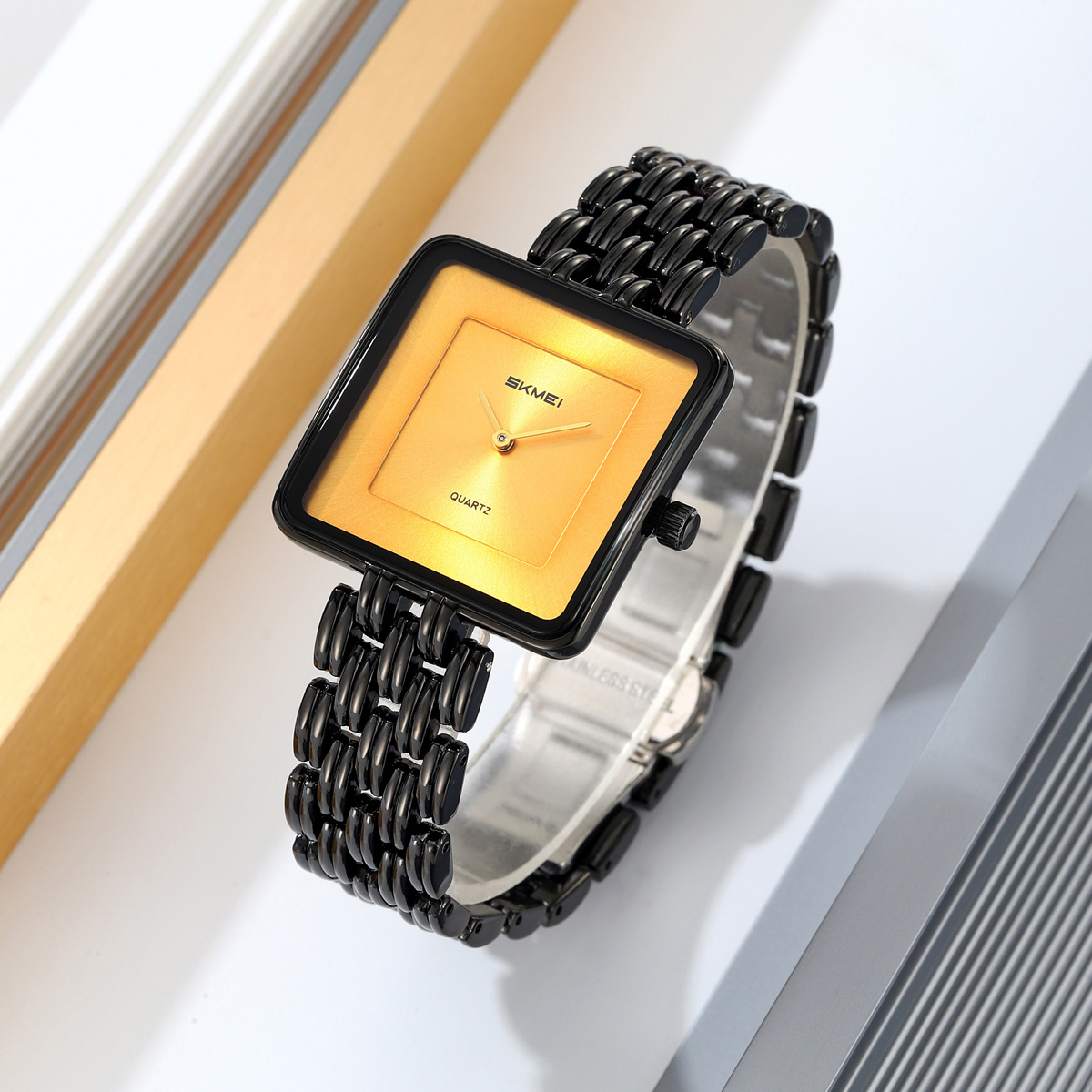 Skmei 2372 Luxury Lady Quartz Watch Customized logo Wholesale Stainless Steel Strap