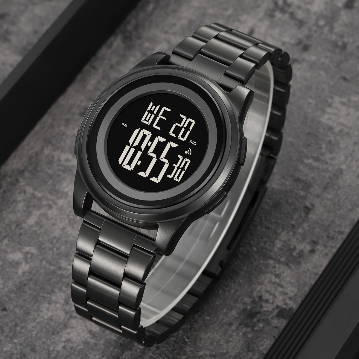 SKMEI 2379 Reloj De Hombre Electronic Metal Chronograph Watch