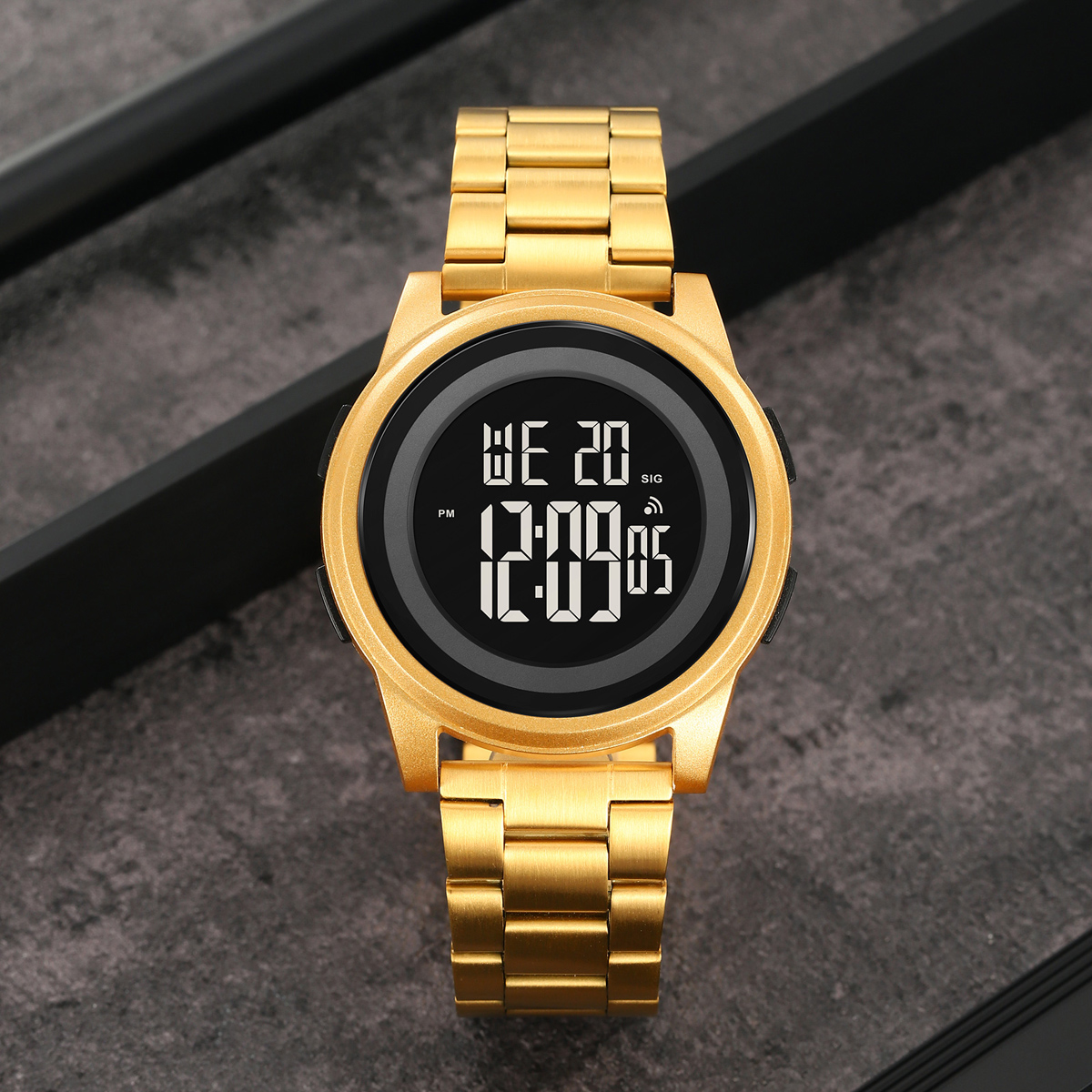 SKMEI 2379 Reloj De Hombre Electronic Metal Chronograph Watch