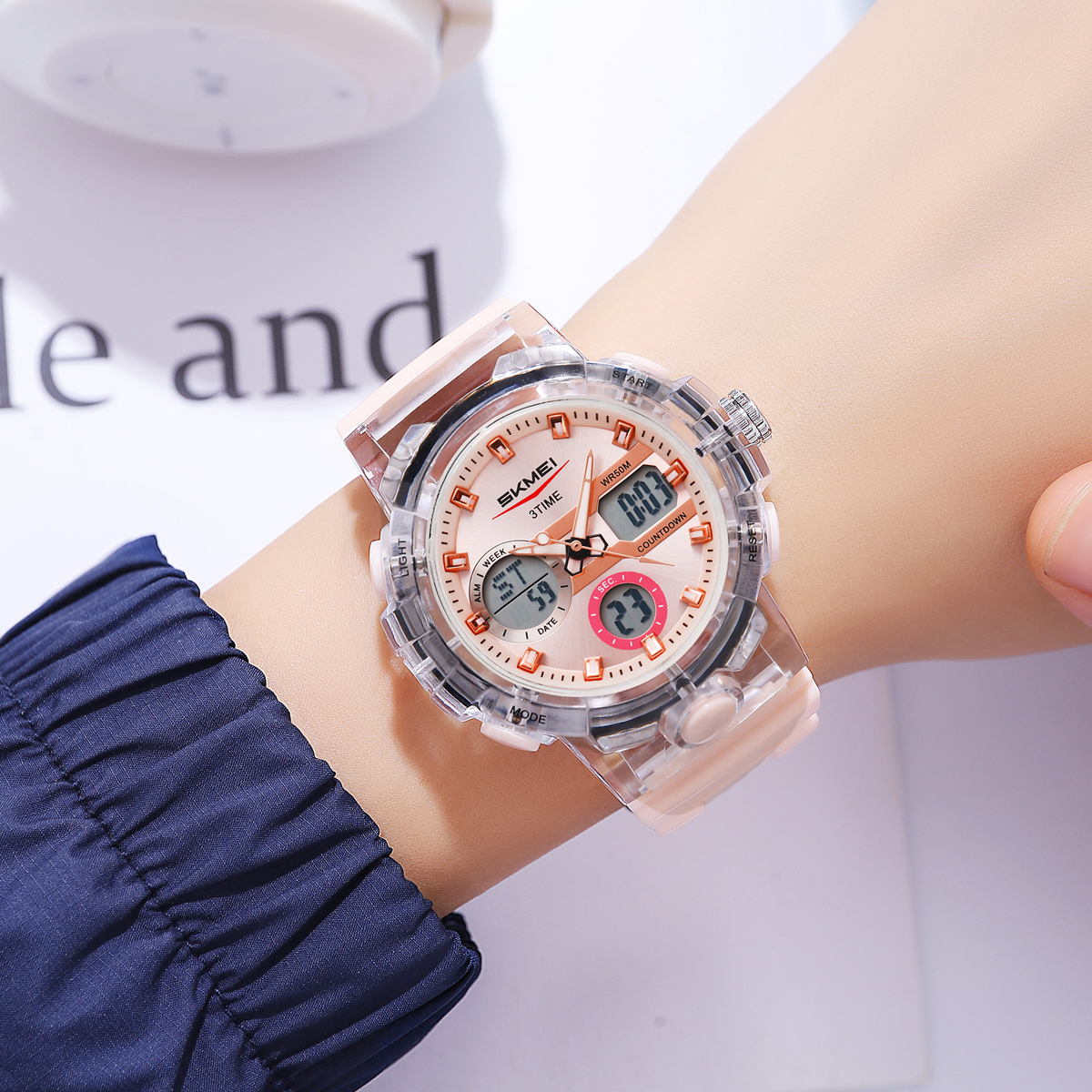 Skmei 2386 White Sport Analogue Digital Watch for Girl and Boy