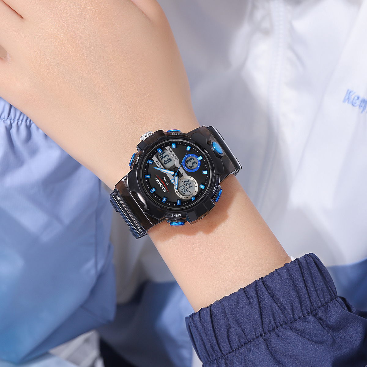 Skmei 2386 White Sport Analogue Digital Watch for Girl and Boy