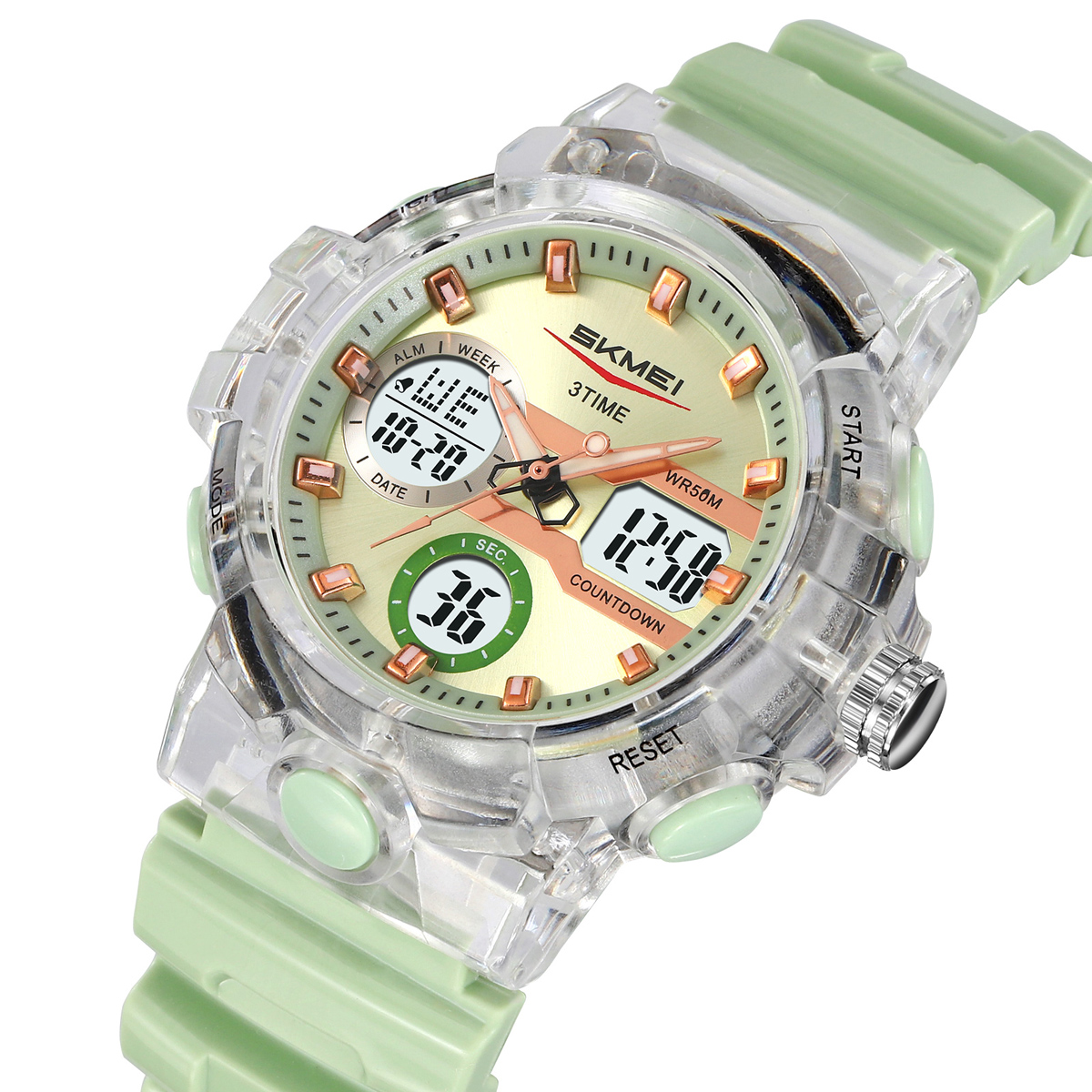 Skmei 2386 White Sport Analogue Digital Watch for Girl and Boy