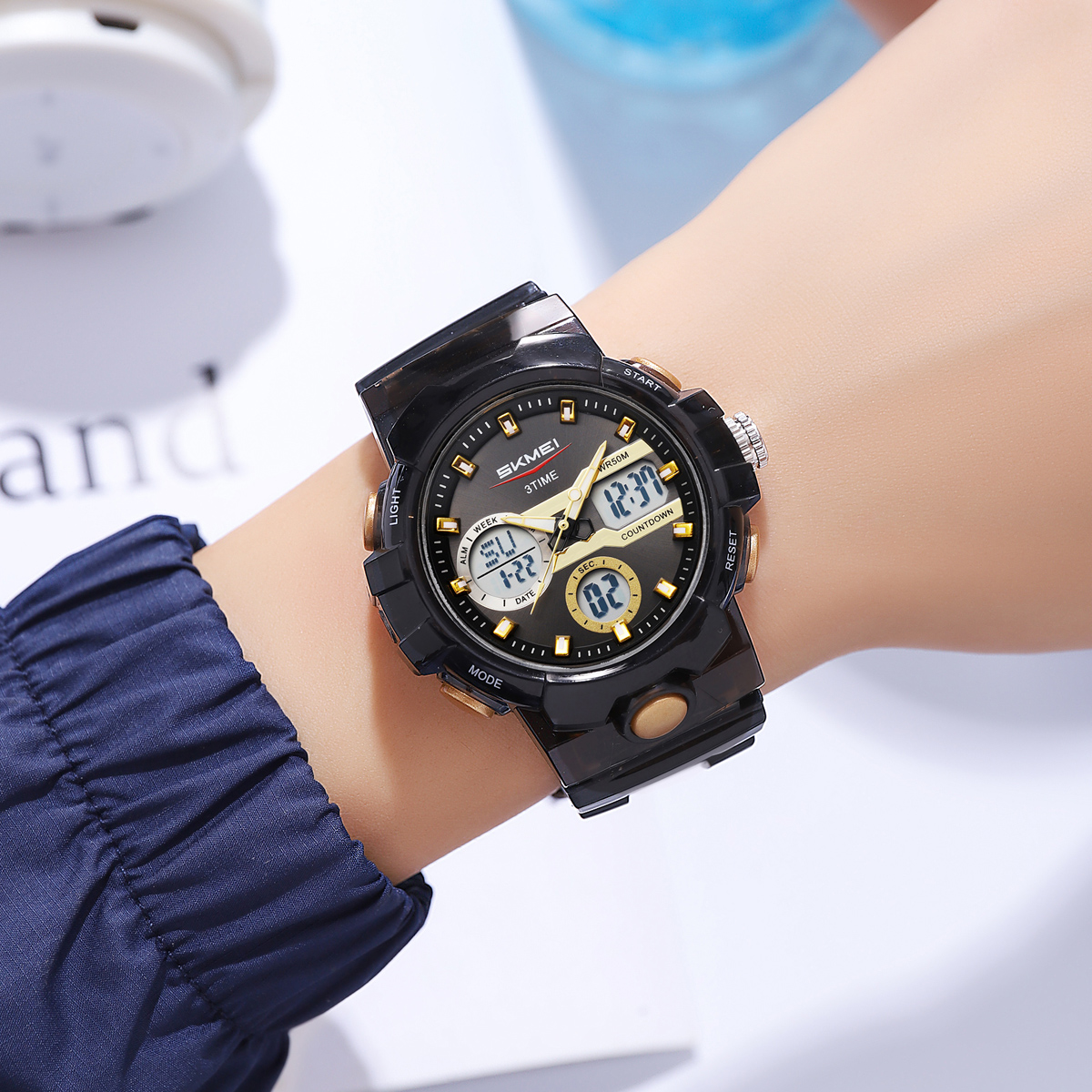 Skmei 2386 White Sport Analogue Digital Watch for Girl and Boy