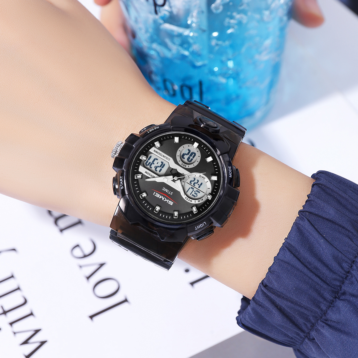 Skmei 2386 White Sport Analogue Digital Watch for Girl and Boy