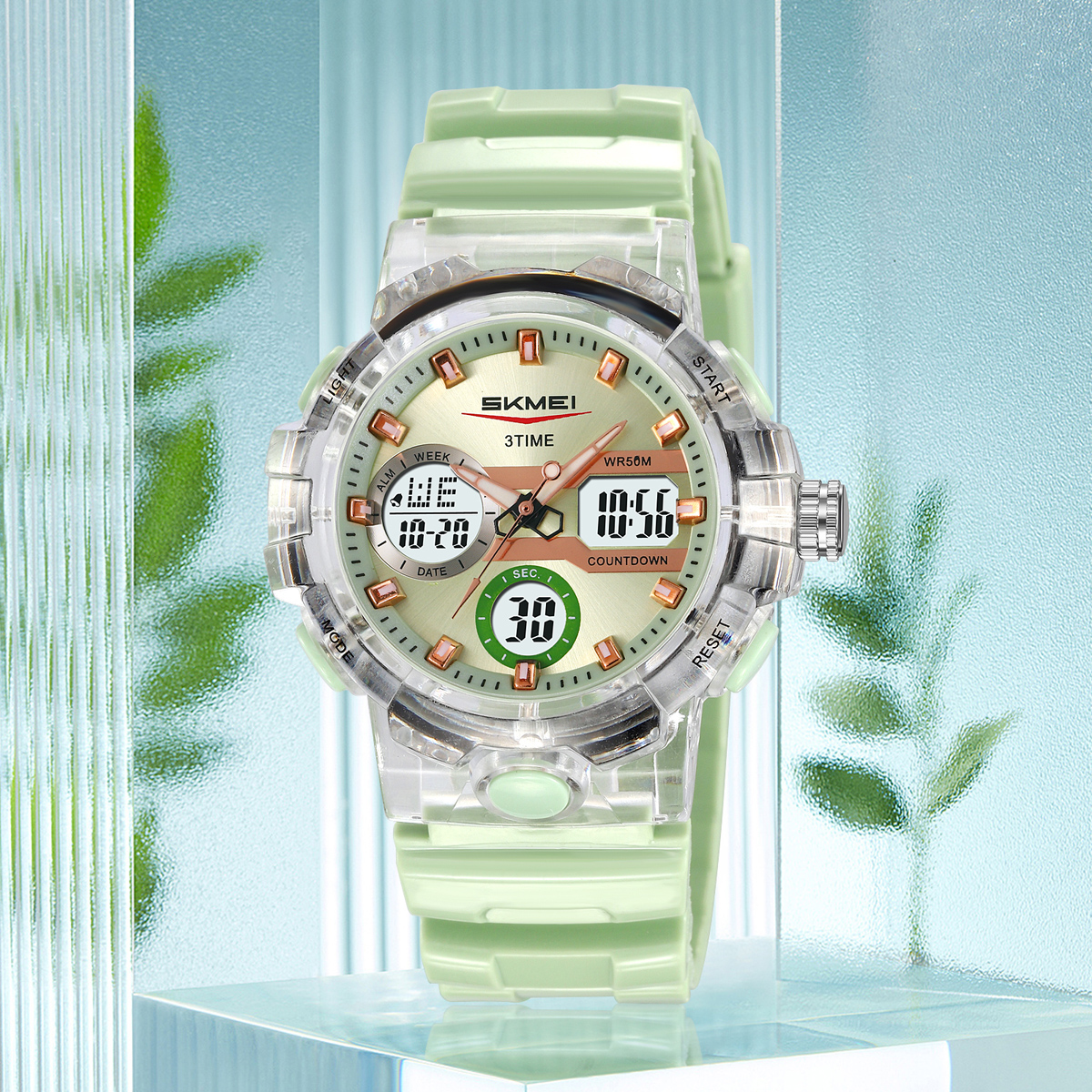 Skmei 2386 White Sport Analogue Digital Watch for Girl and Boy