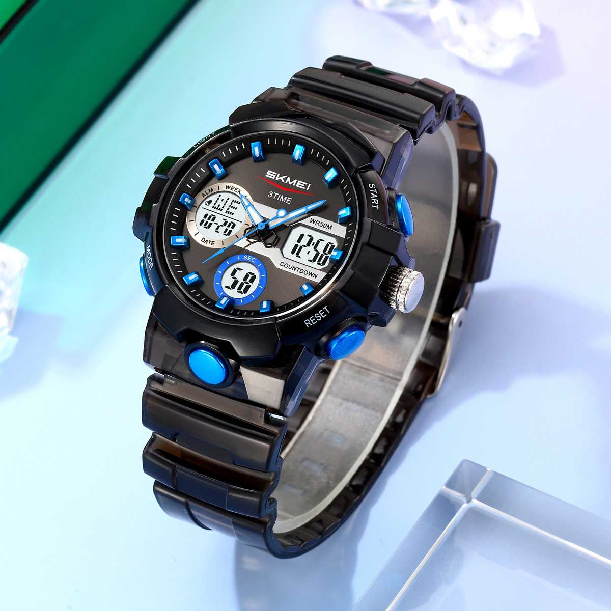 Skmei 2386 White Sport Analogue Digital Watch for Girl and Boy