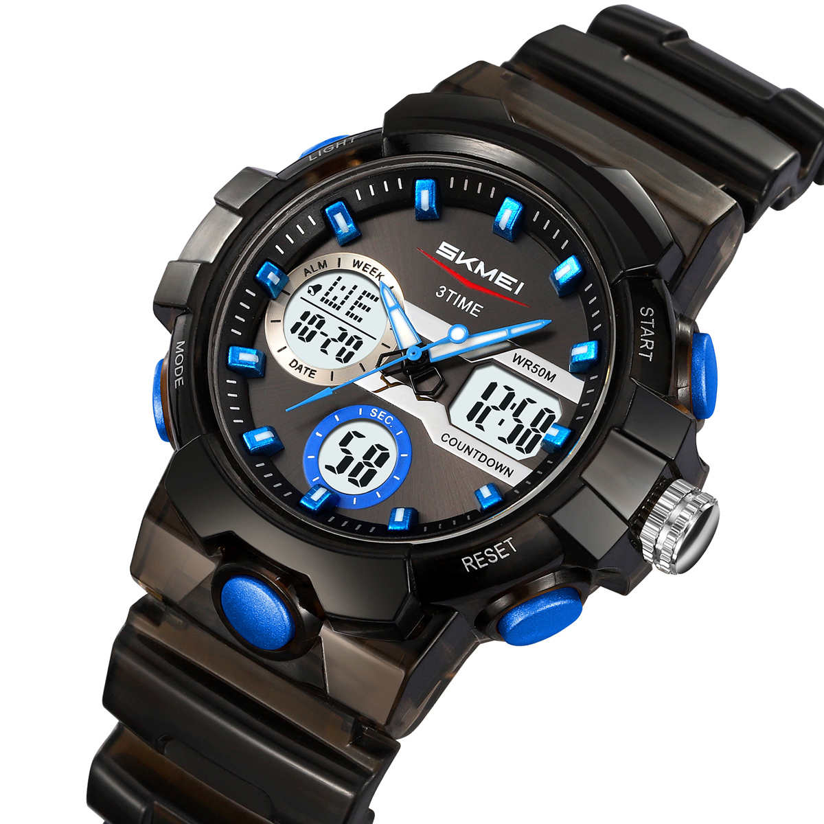 Skmei 2386 White Sport Analogue Digital Watch for Girl and Boy