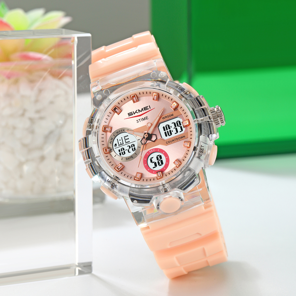 Skmei 2386 White Sport Analogue Digital Watch for Girl and Boy