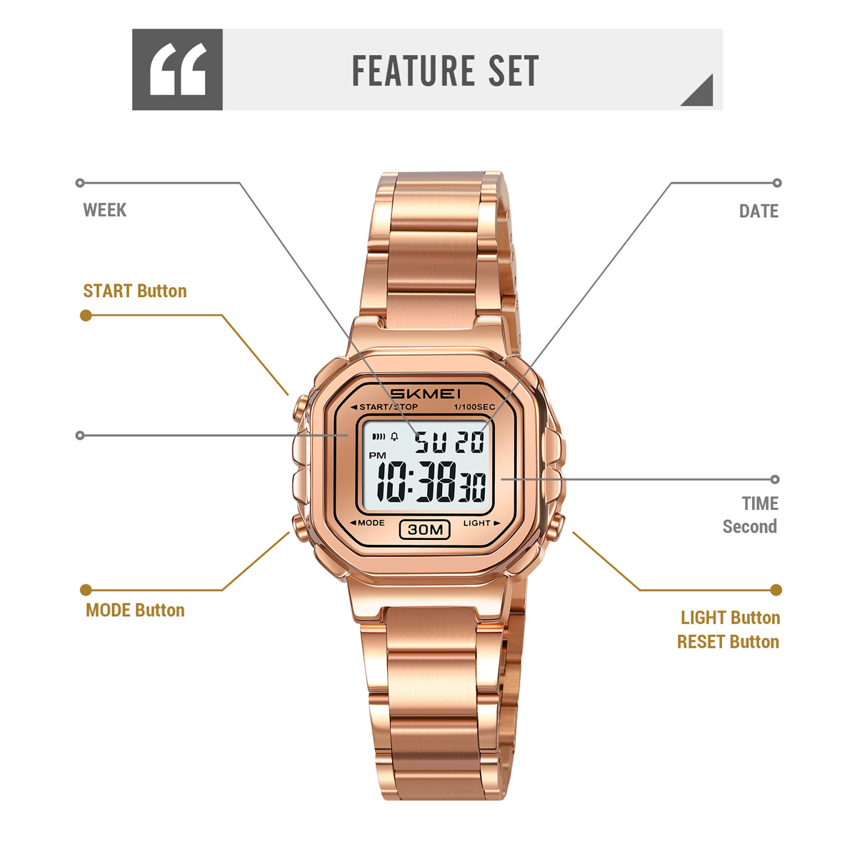 SKMEI Model 2387 Reloj Lady Digital Wrist Watch