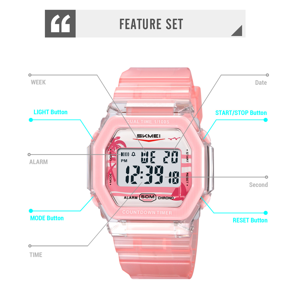 Skmei 2390 Wholesale OEM Unisex Digital Watch