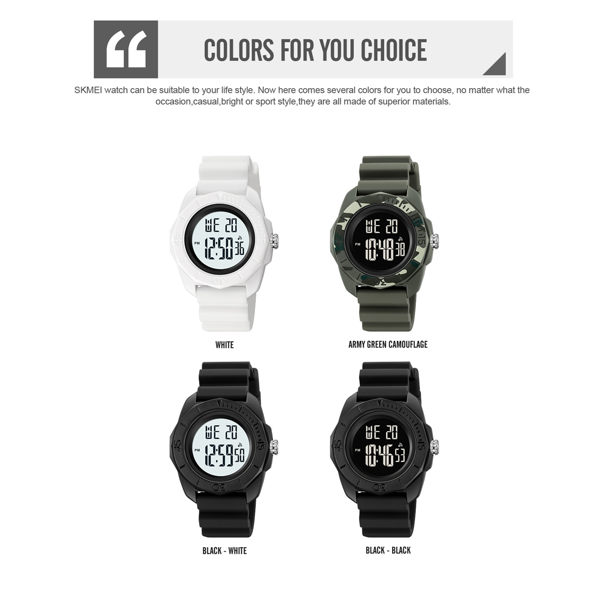 SKMEI 2394 50m Waterproof Sport Electronic Watches