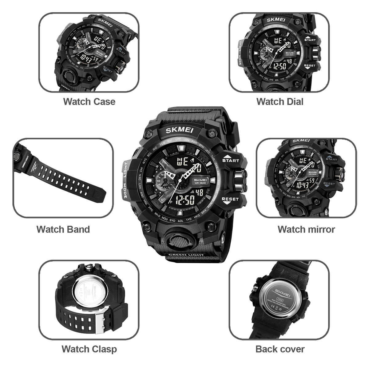 SKMEI 2396 Analog-Digital Wrist Watch