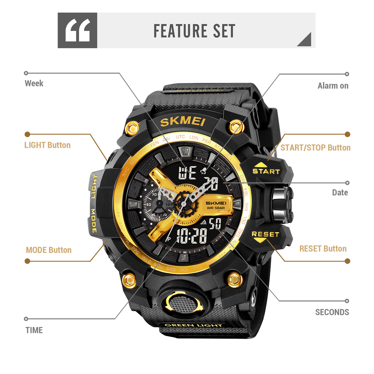 SKMEI 2396 Analog-Digital Wrist Watch