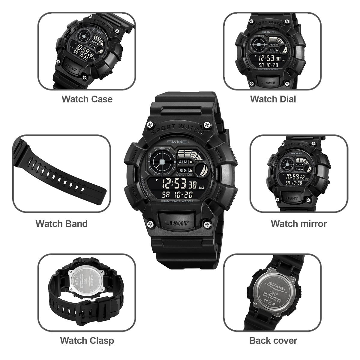 Skmei 2403 Fashion Personalized Men Digital Watch