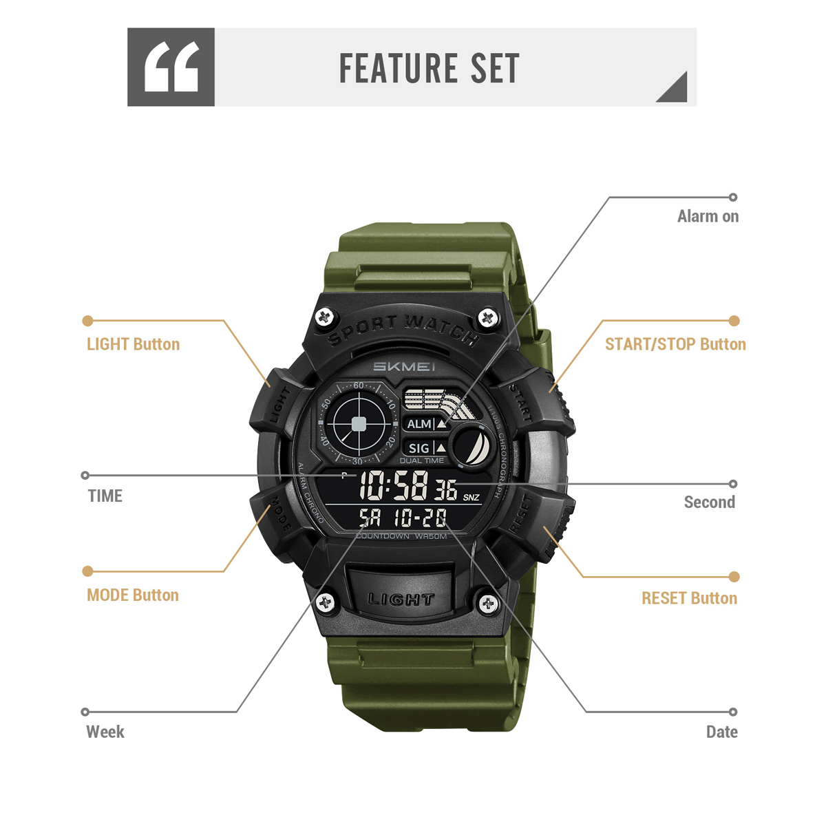 Skmei 2403 Fashion Personalized Men Digital Watch