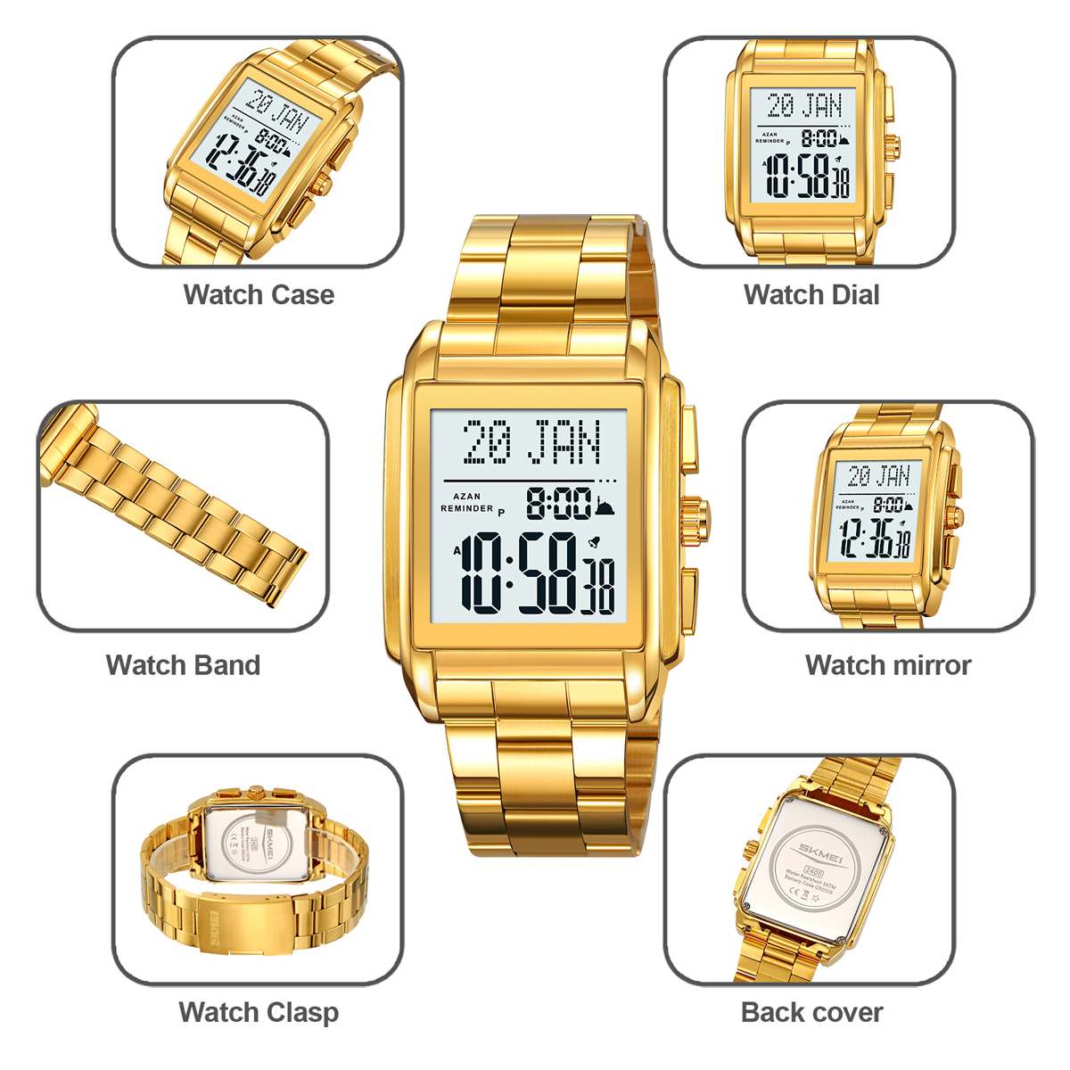 Skmei 2405 Azan Islamic Prayer Times Watch 