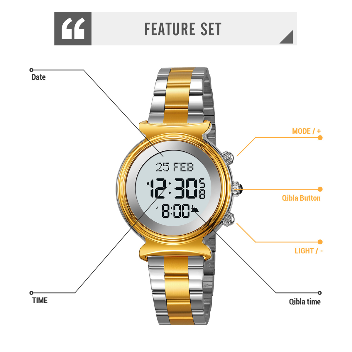 SKMEI 2407 Muslim Prayer Watches