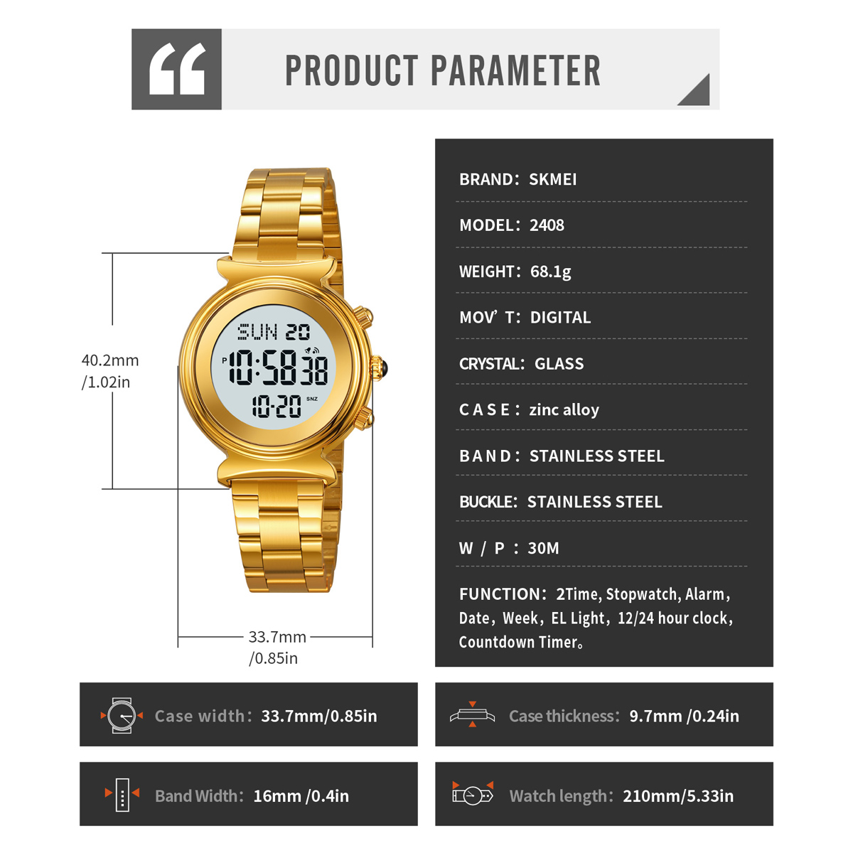 Skmei 2408 Hour Multi Function Digital Watch Relojes