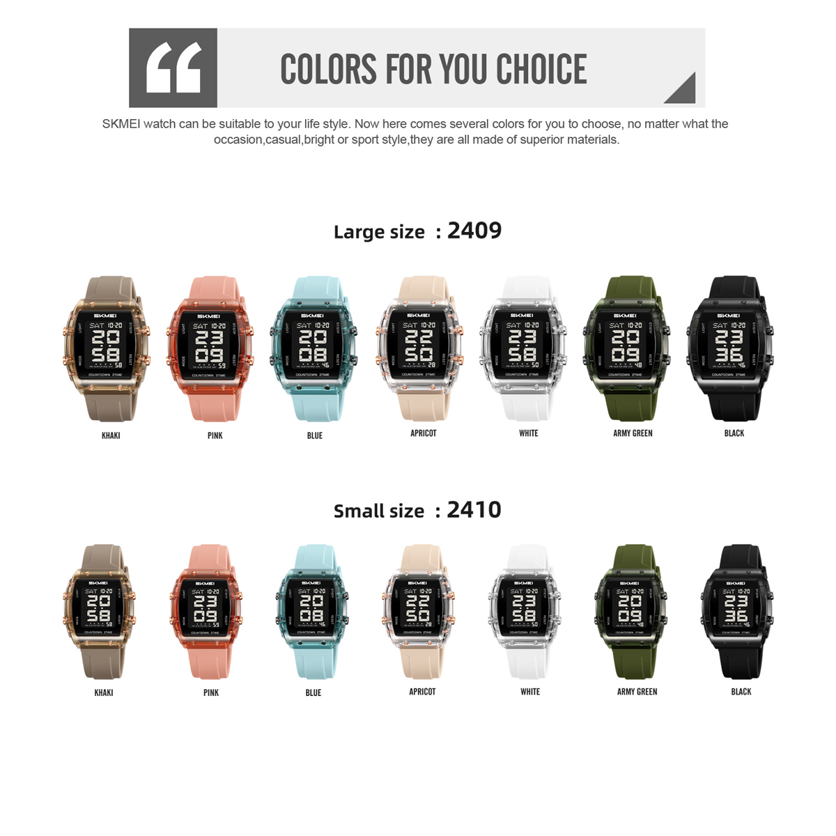 NEW Arrival SKMEI 2409 Wristwatch Digital Watch 