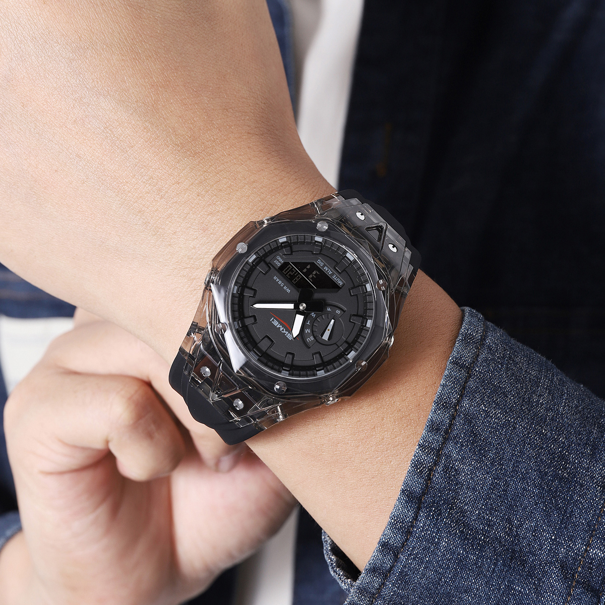 SKMEI 2411 Fashion Analog Digital Alarm Watch Wholesale 