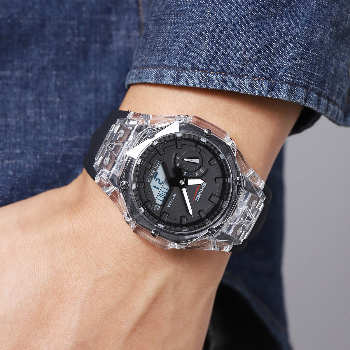 SKMEI 2411 Fashion Analog Digital Alarm Watch Wholesale 