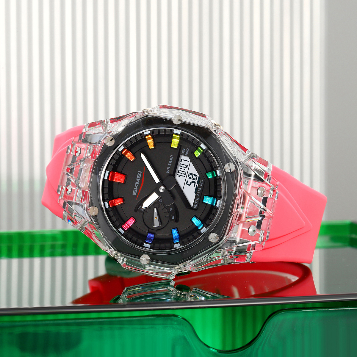 SKMEI 2411 Fashion Analog Digital Alarm Watch Wholesale 