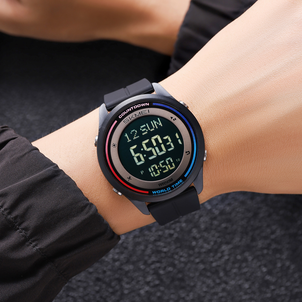 SKMEI 2412 World Time Minimalist Digital Watch