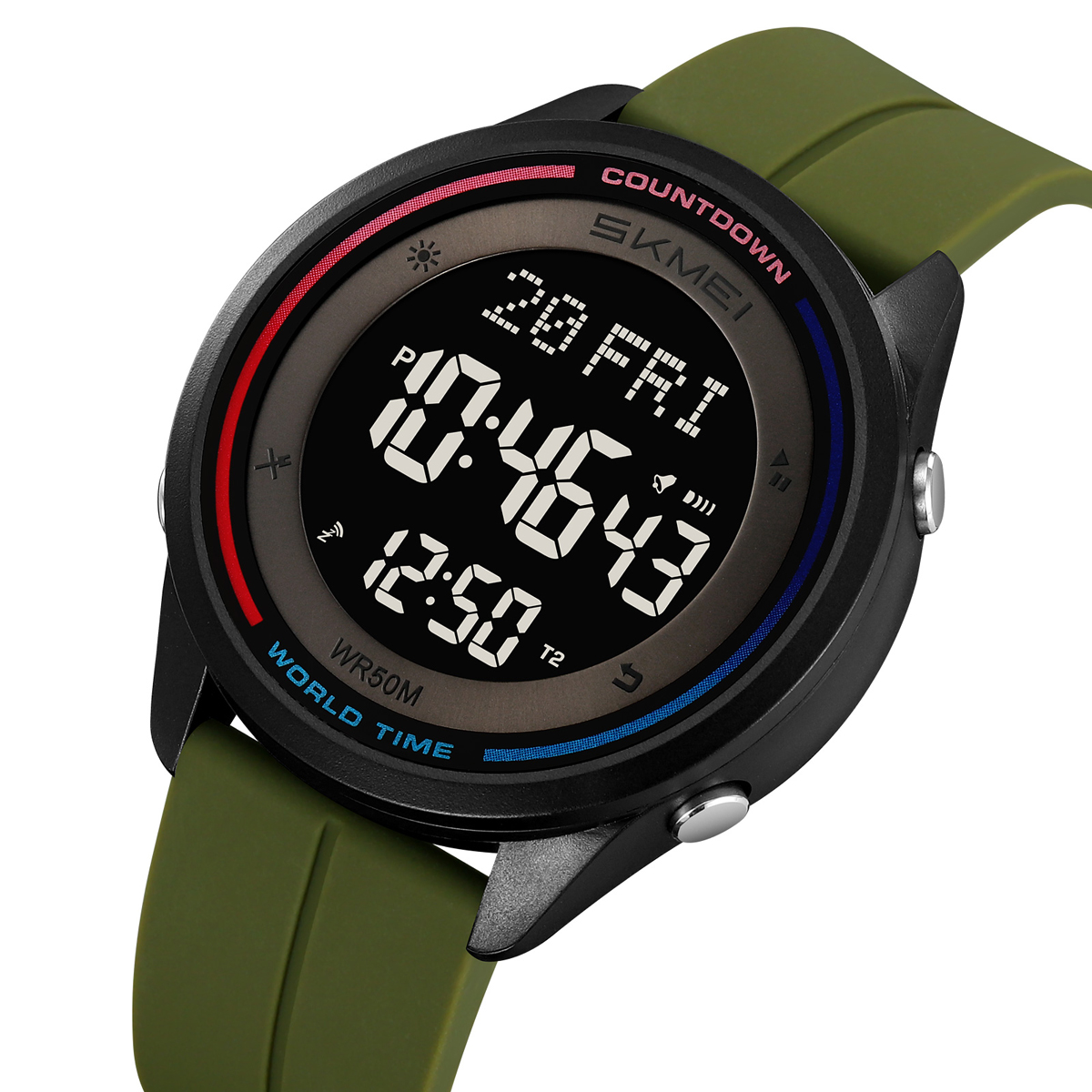 SKMEI 2412 World Time Minimalist Digital Watch