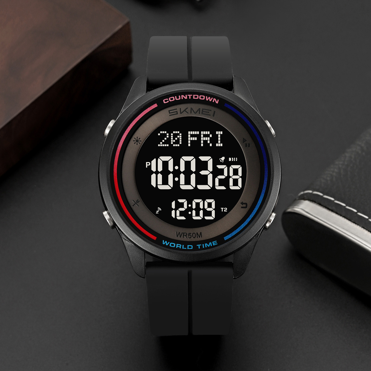 SKMEI 2412 World Time Minimalist Digital Watch