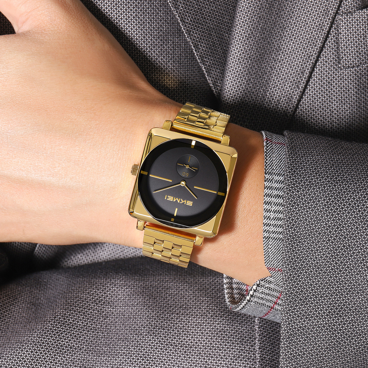 SKMEI factory 2413 stainless steel square face analog quartz wrist watches