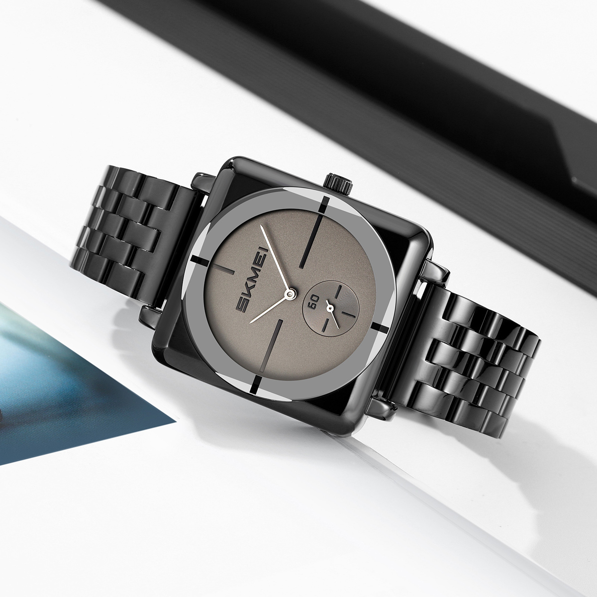 SKMEI factory 2413 stainless steel square face analog quartz wrist watches