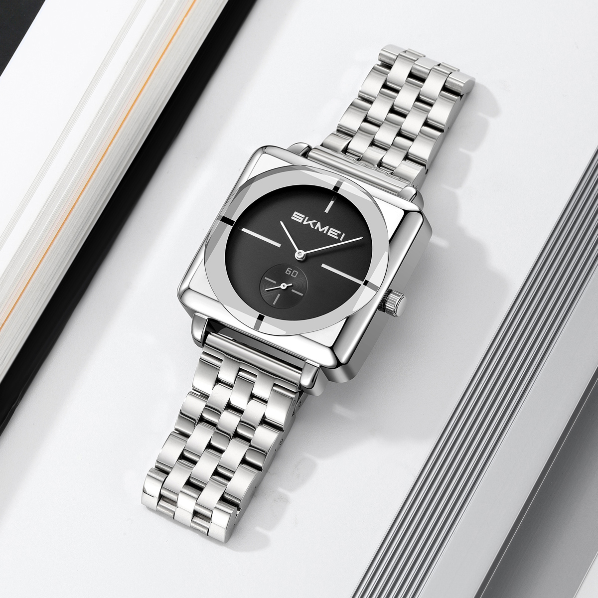 SKMEI factory 2413 stainless steel square face analog quartz wrist watches