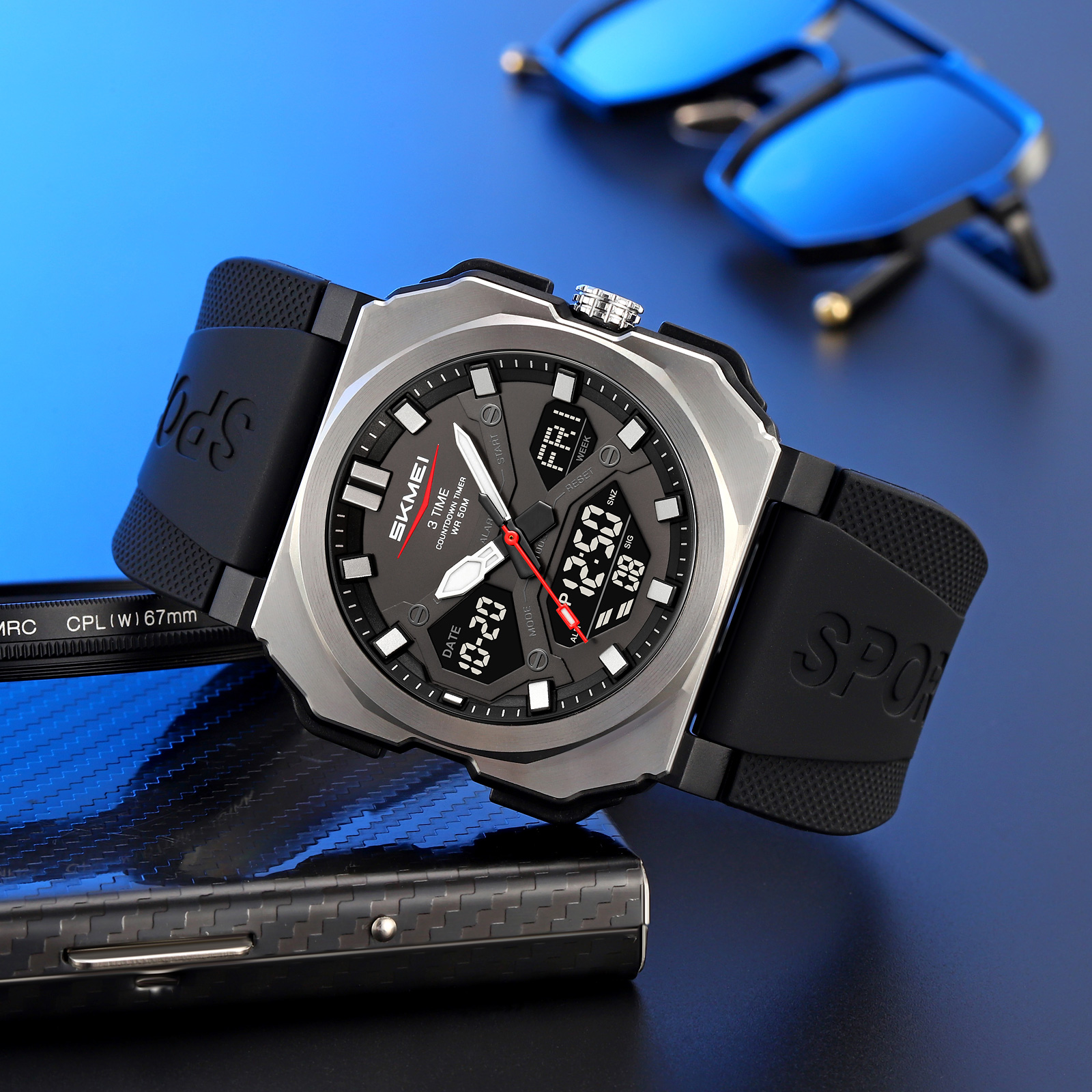 SKMEI 2418 Watch Waterproof Mens Analog Digital Electronic 