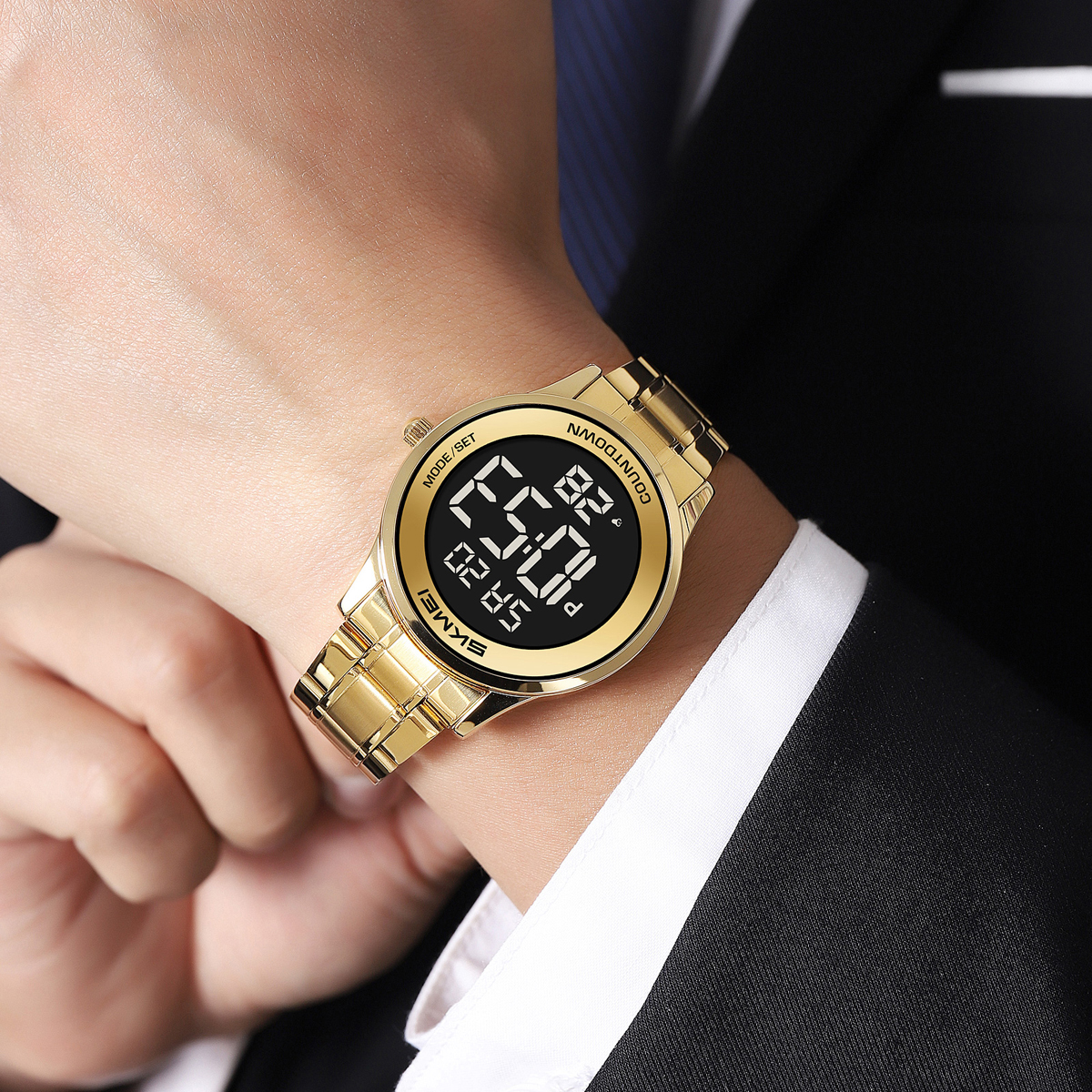 Skmei 2425 Classic Gents Digital Watch Stainless Steel Band