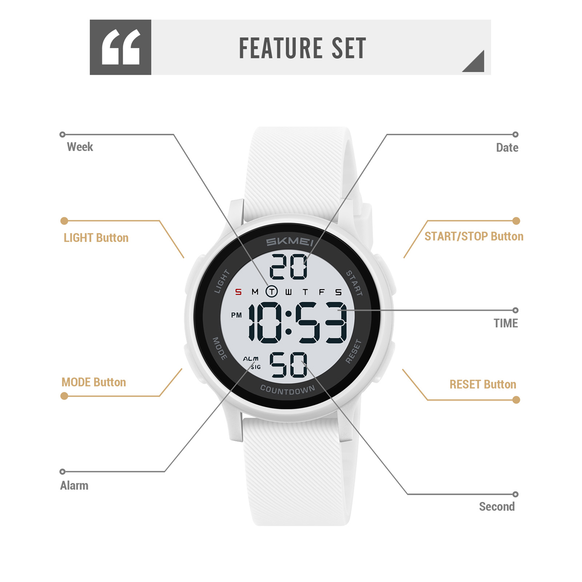 SKMEI 2427 Brand Trendy Kids Watch Sport Digital 