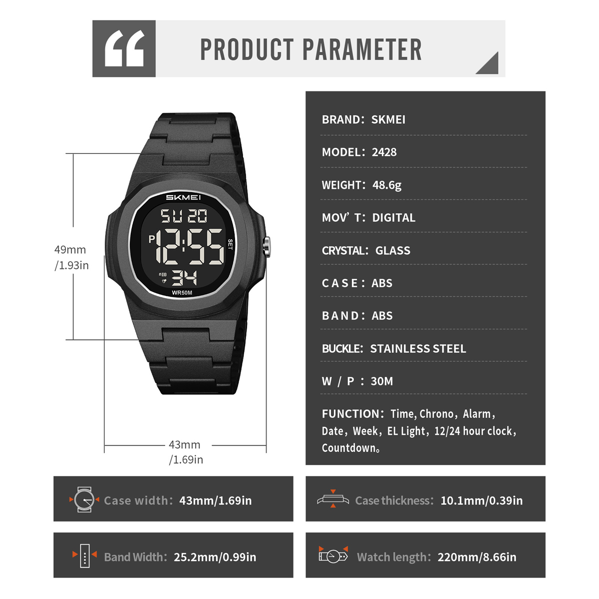 SKMEI 2428 Sports Watches Made in China