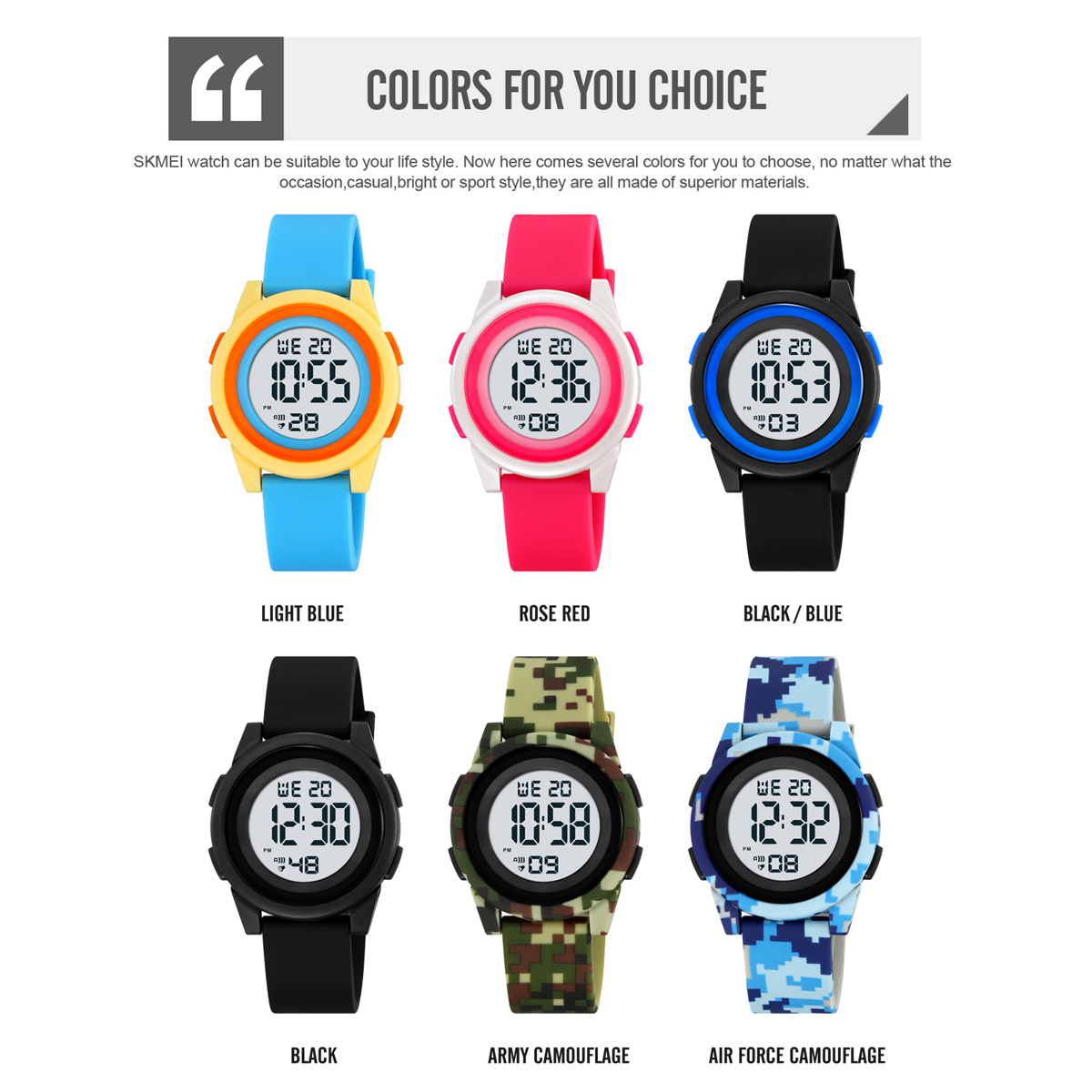 Skmei 2429 classic custom brand unisex kids digital watch