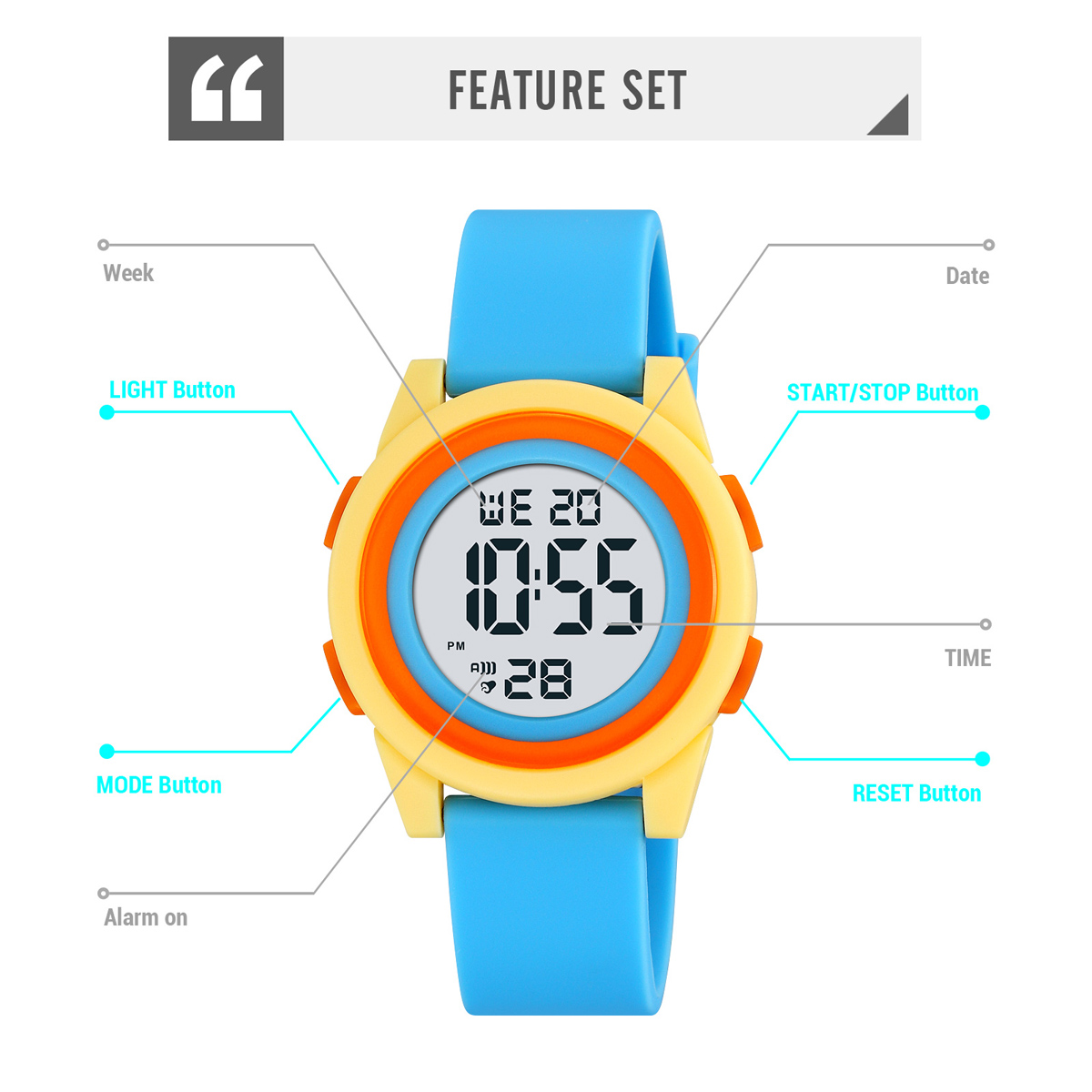 Skmei 2429 classic custom brand unisex kids digital watch