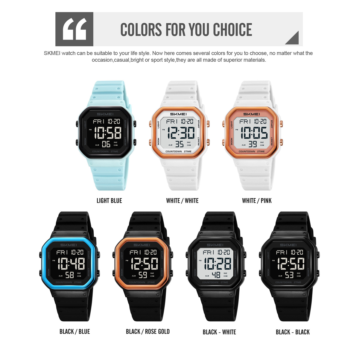 SKMEI 2439 Unisex Sport Young Styles Digital Watch