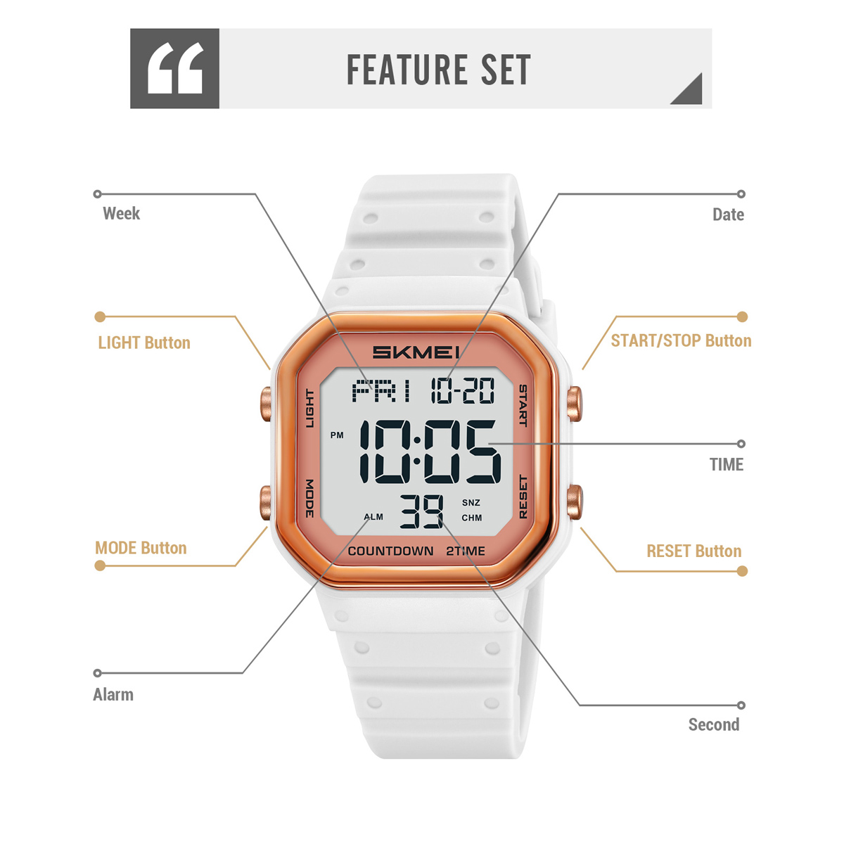 SKMEI 2439 Unisex Sport Young Styles Digital Watch