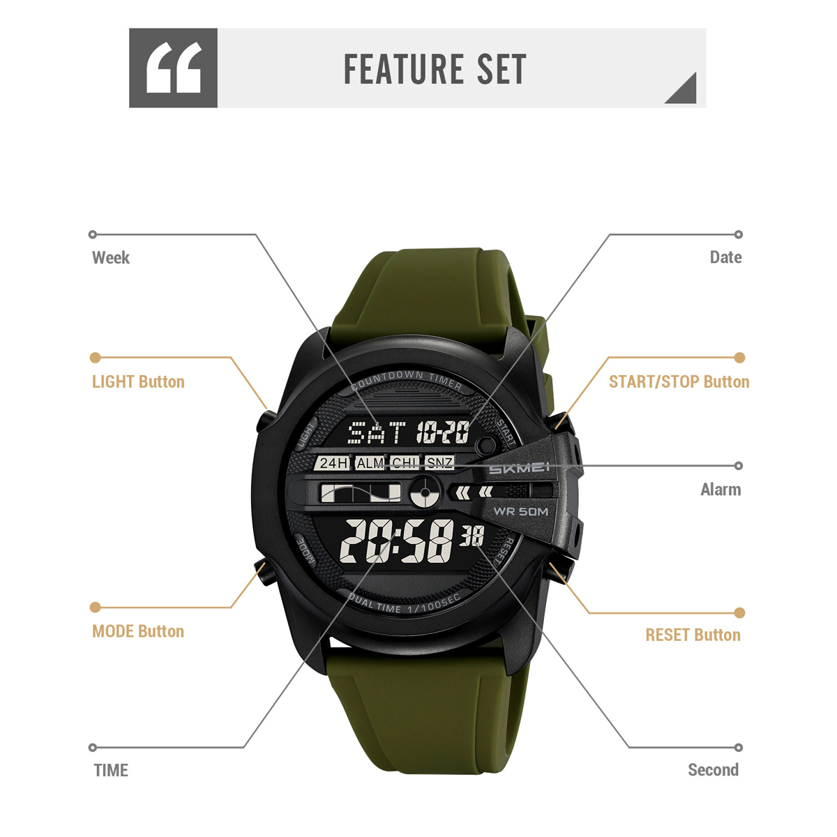 SKMEI 2442 DIGITAL WATCH SPROTS WATCH