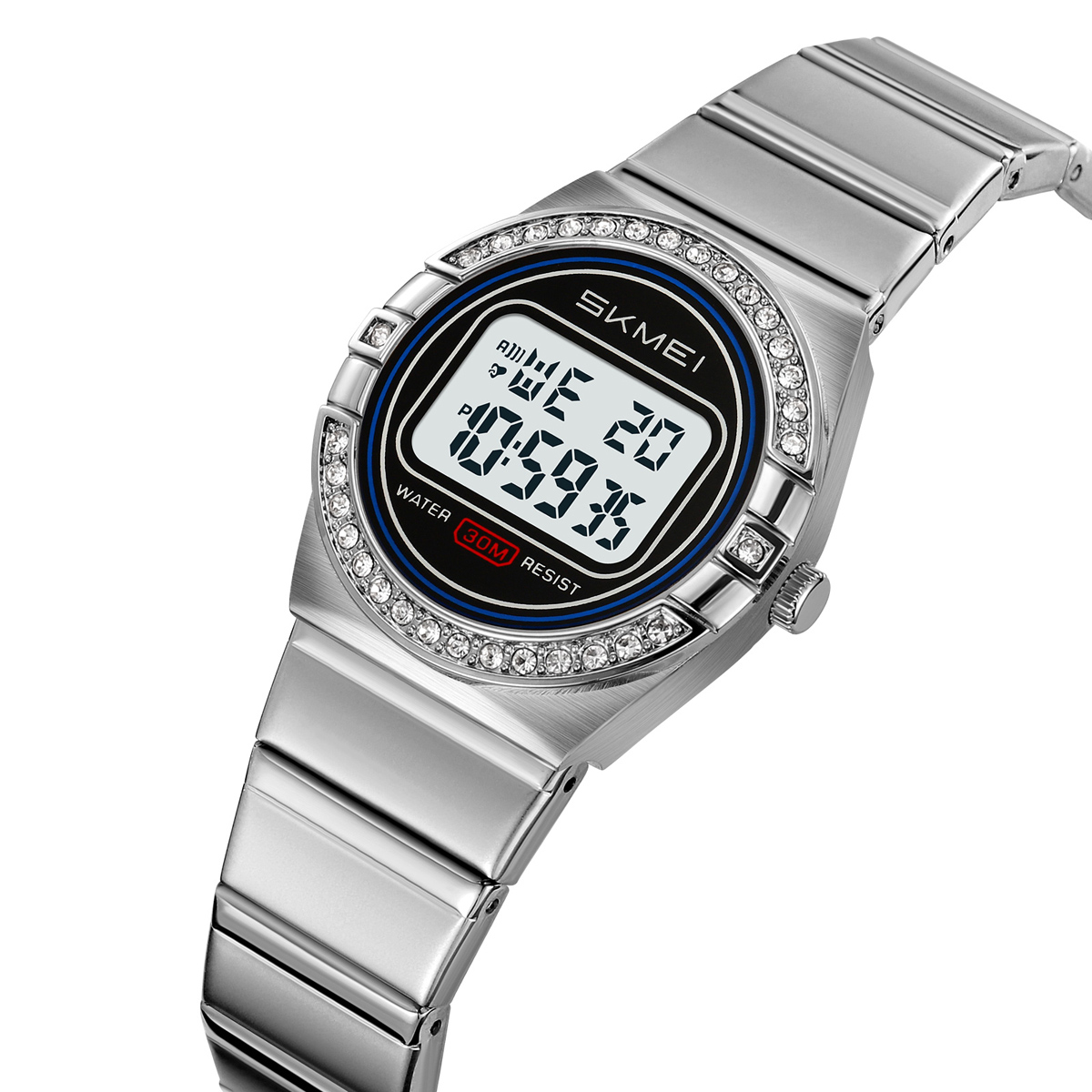 SKMEI 2446 Women's Sport Stainless Steel Band Digital Watch
