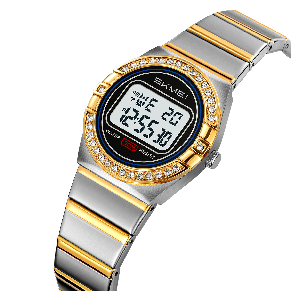 SKMEI 2446 Women's Sport Stainless Steel Band Digital Watch
