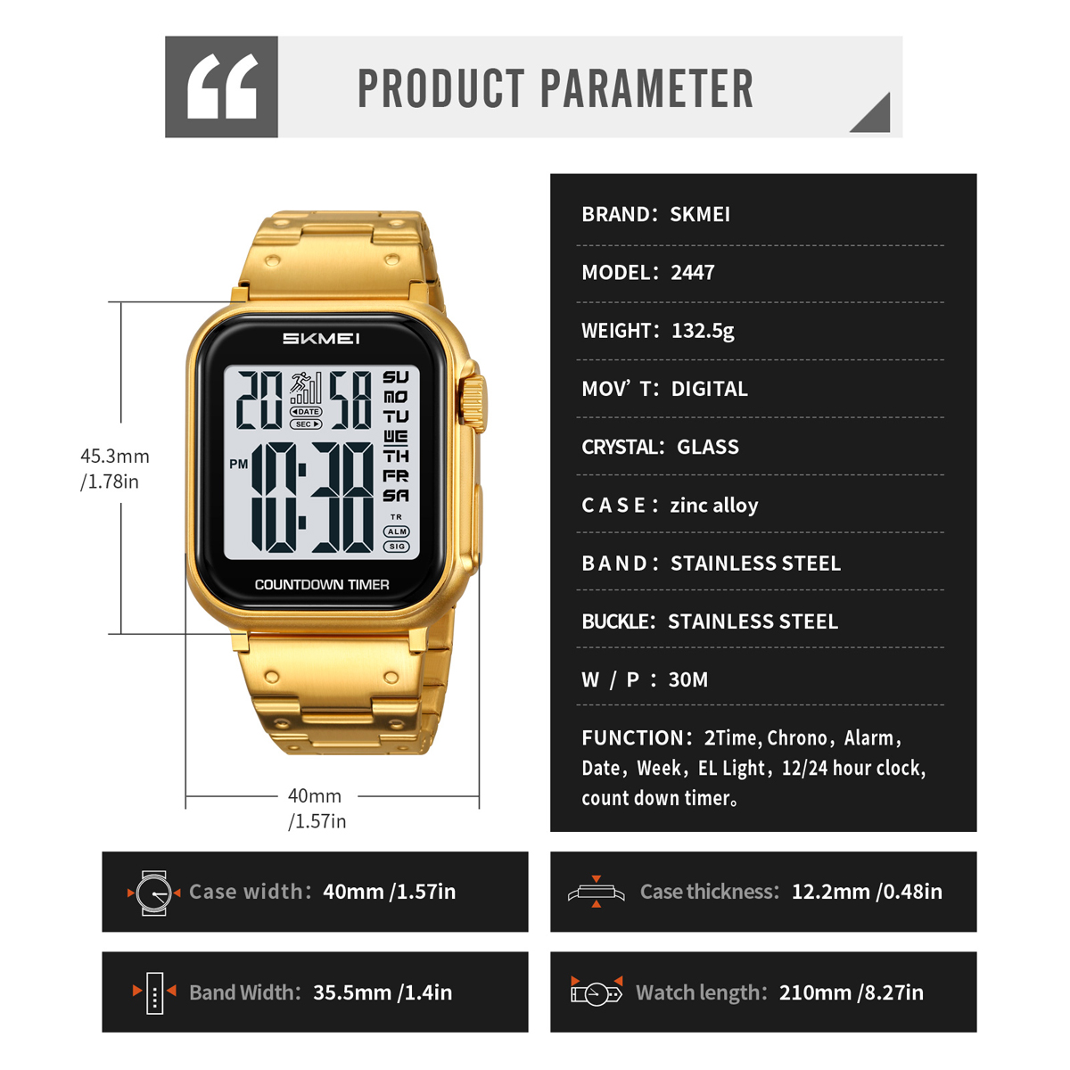 Skmei 2447 Fashion ODM Man Digital Watch